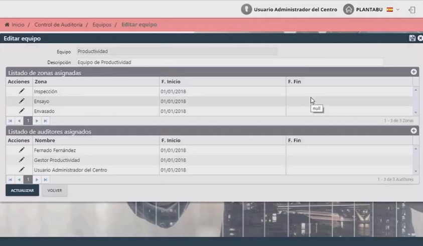 Captura pantalla auditoria APP